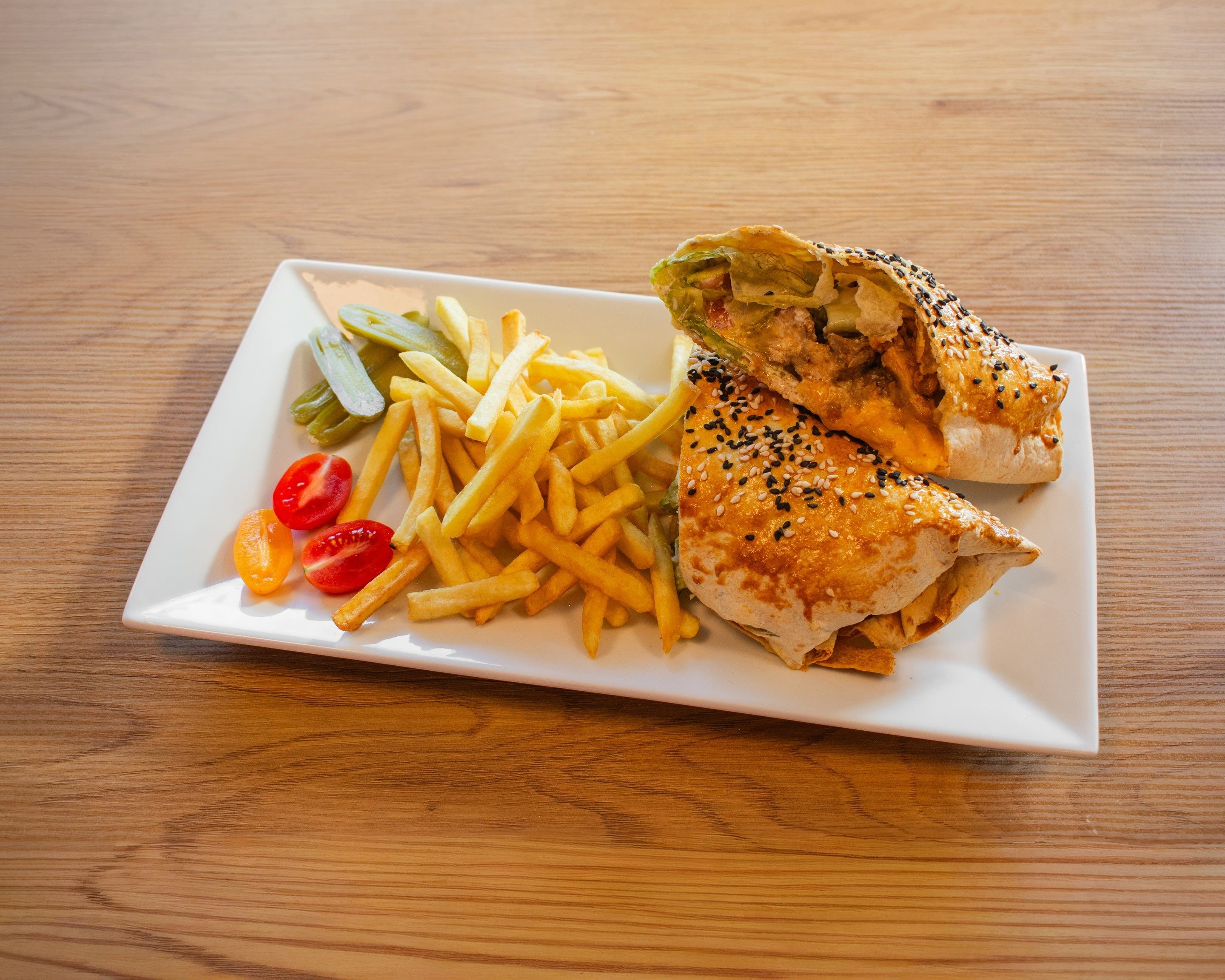 Baked Beef Shawarma W/Fries.